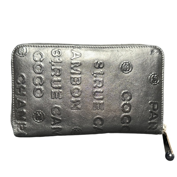CHANEL Ultimate Leather Embossed Zip Around Travel Wallet - Picture 2 of 11